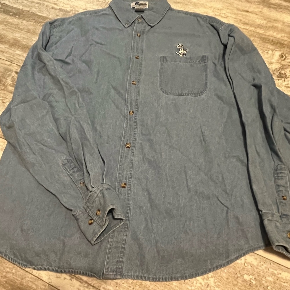 Vintage Blue Pillsbury Doughboy Button Down Shirt